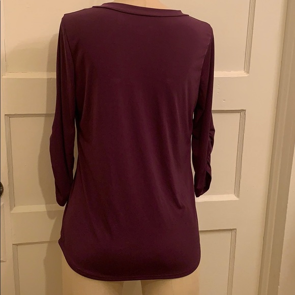 Bonded Purple 3/4 sleeve blouse. - Picture 2 of 3